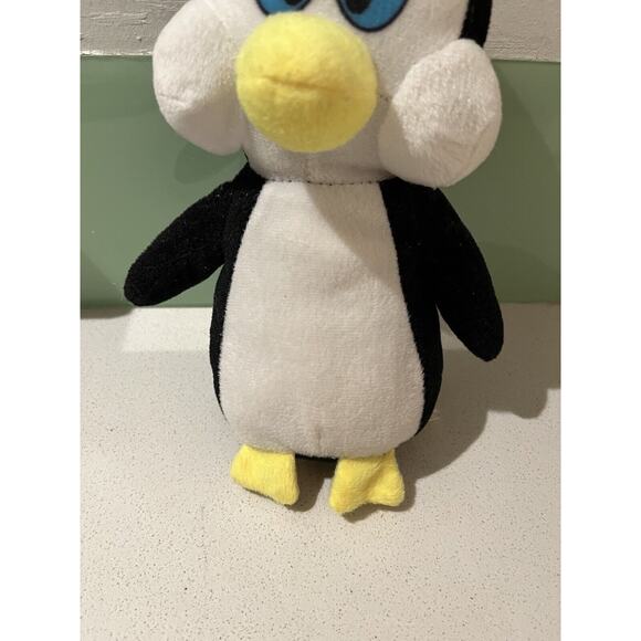 Penguin Toy Works Adorable Black and White Plush 9" Stuffed Animal Toy Doll - Picture 3 of 5